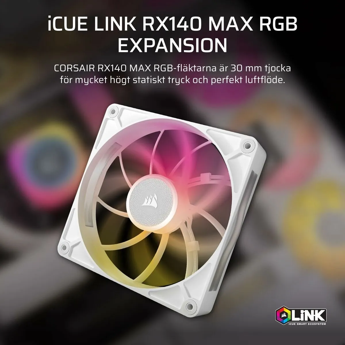 Corsair iCUE LINK RX140 RGB Max Ventilator 14cm - Wit - afbeelding 6 van 6