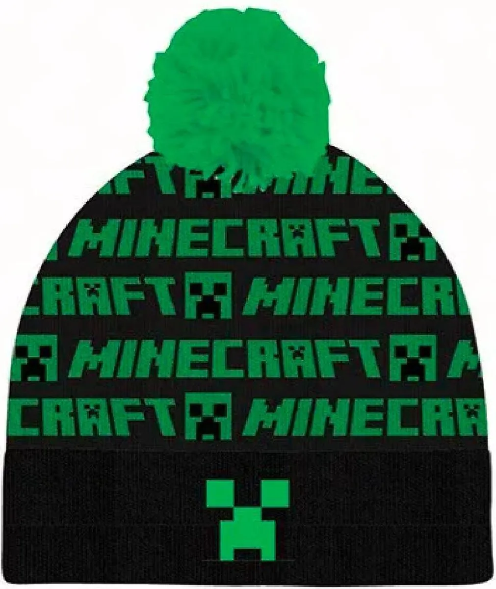 Minecraft Pompom Beanie Creeper