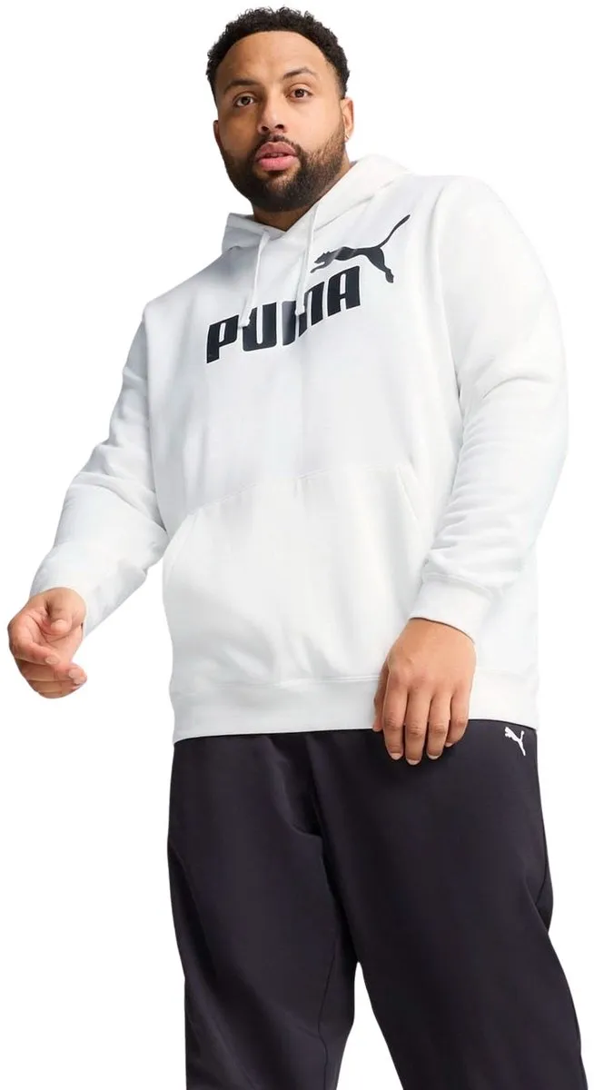 PUMA Essentials No. 1 Logo Fleece Hoodie Heren - Maat S - Wit/Zwart