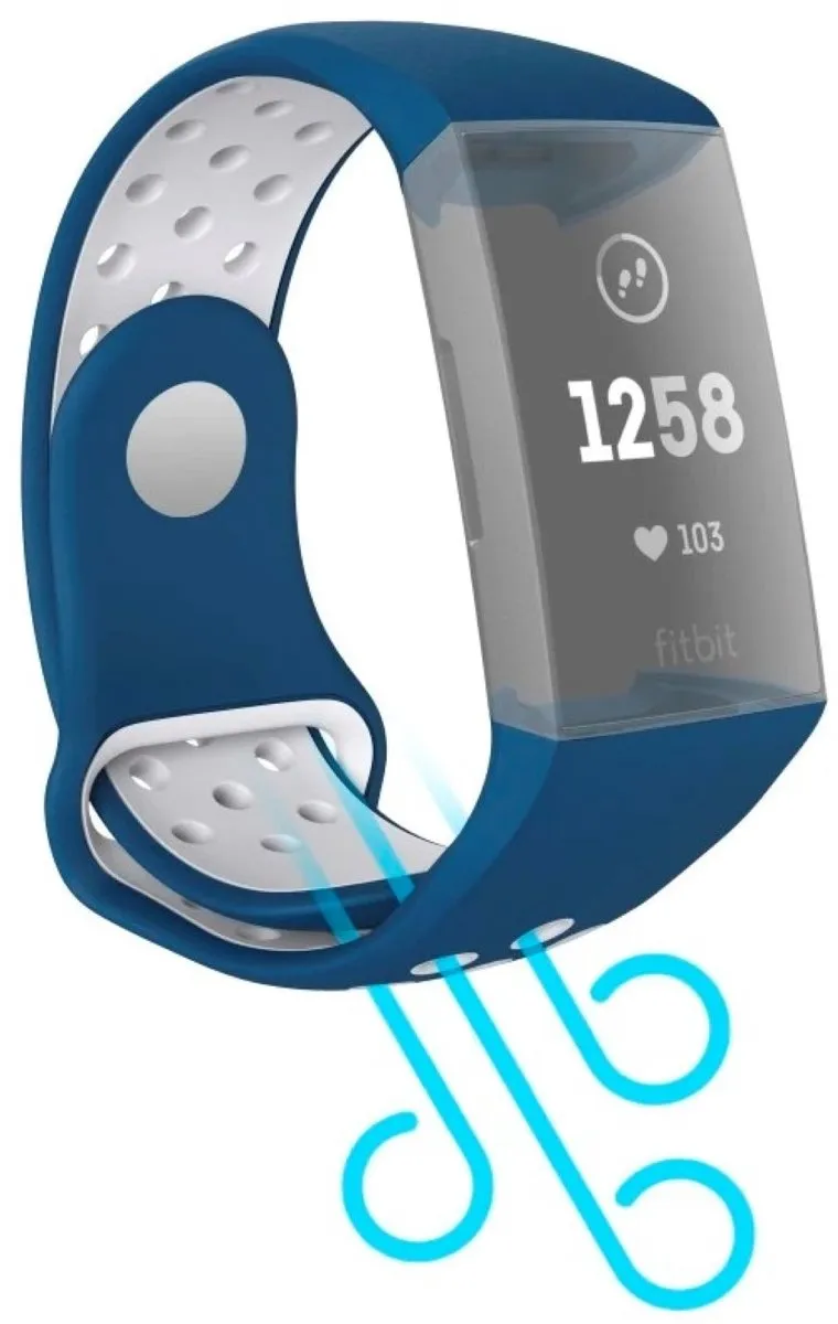 Hama Sportpolsband Fitbit Charge 3/4 - Blauw/grijs