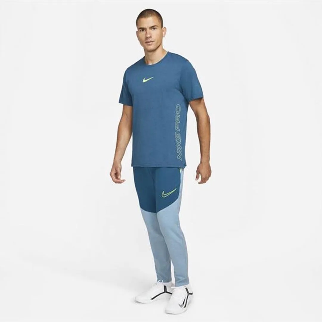 Nike Pro Dri-FIT Burnout Shirt Heren DD1828-476 - S - Blauw