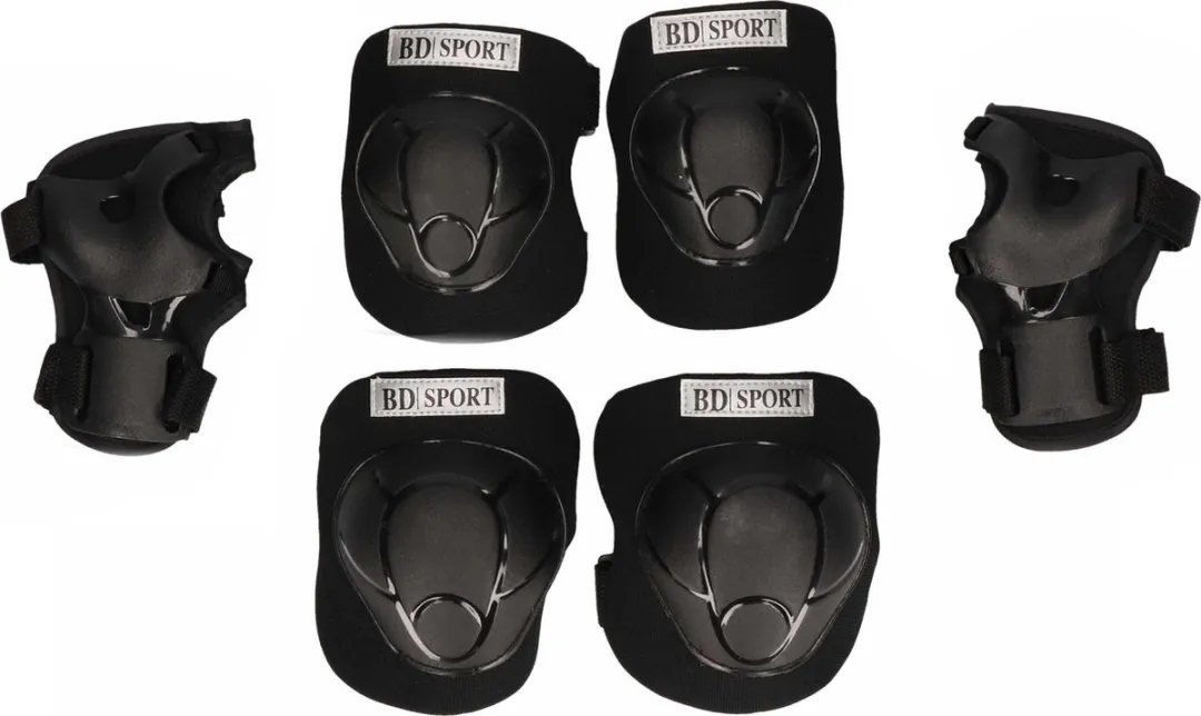 Bellatio Design Skate Beschermset M - 6-8 jaar - Zwart