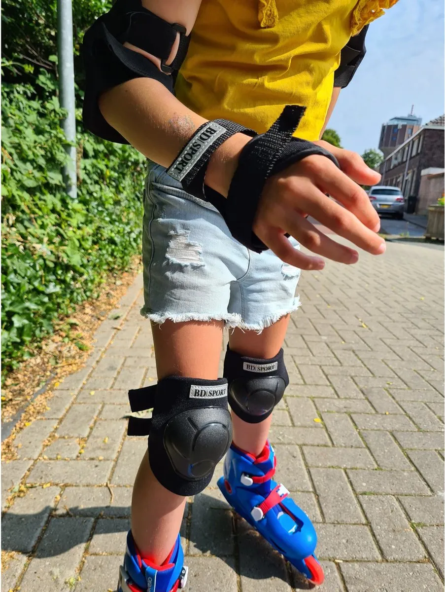 Bellatio Design Skate Beschermset M - 6-8 jaar - Zwart