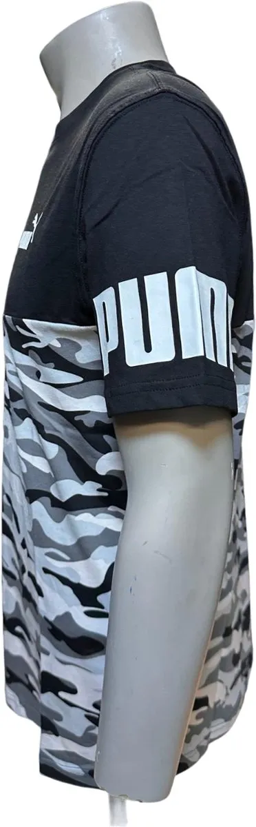 PUMA Power Cammo Tee Shirt - Zwart/Wit - XL