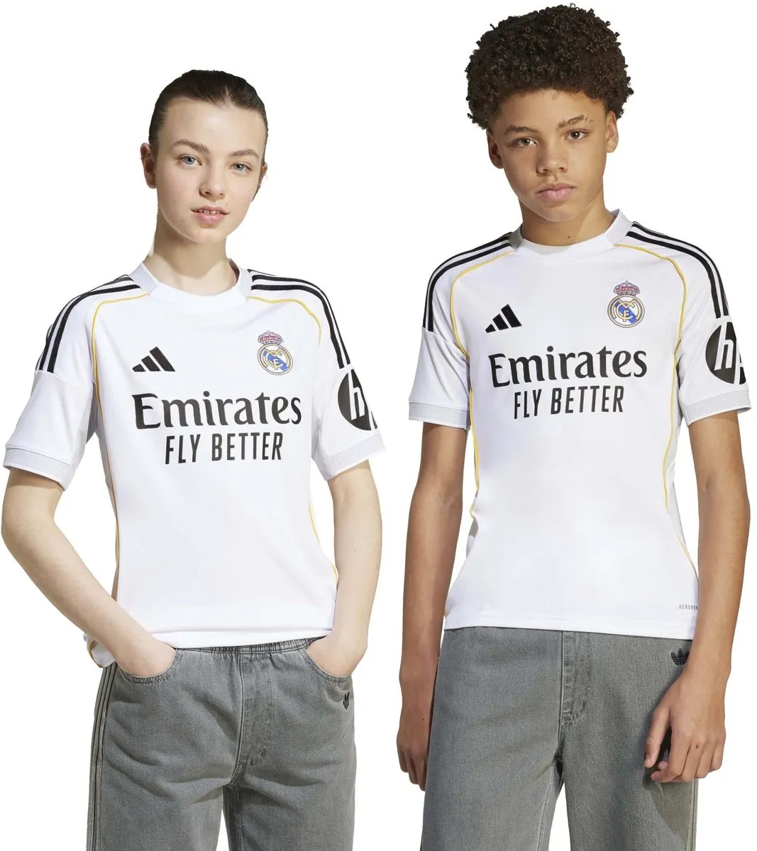 Adidas Real H Jsy Y Sport T-Shirt - 140 - Wit