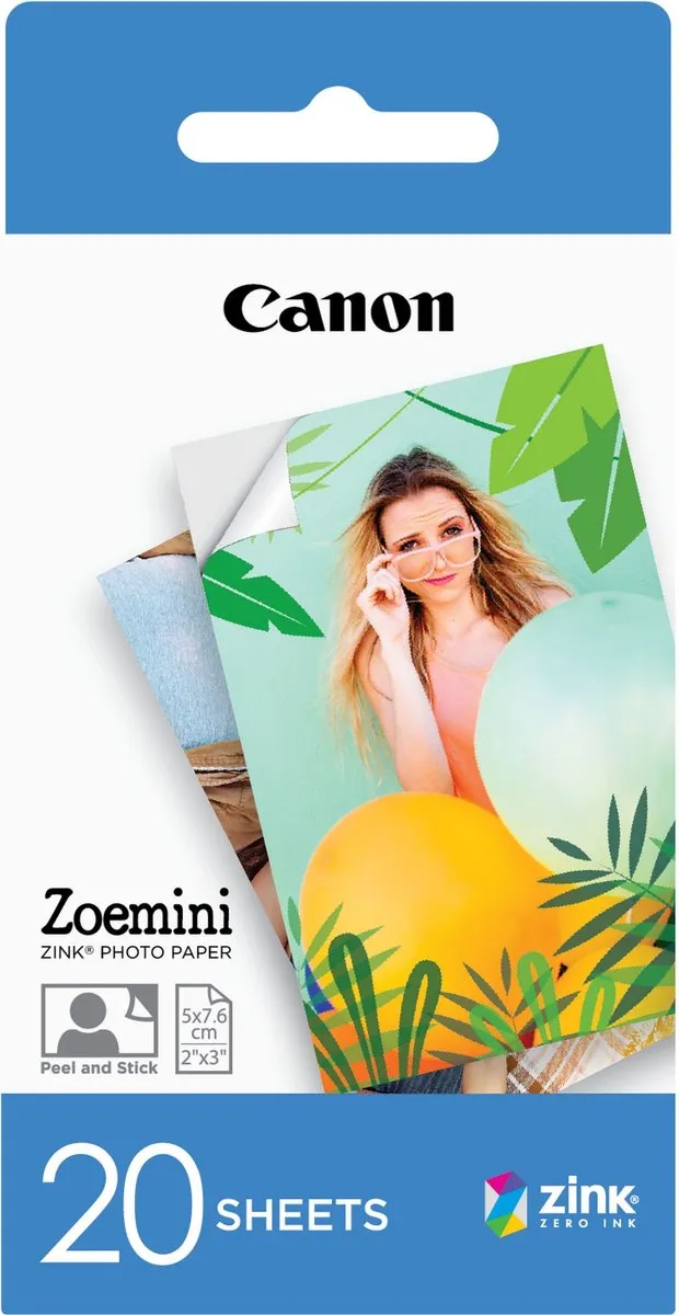 Canon ZINK Zelfklevend Fotopapier 20 Stuks - Card formaat