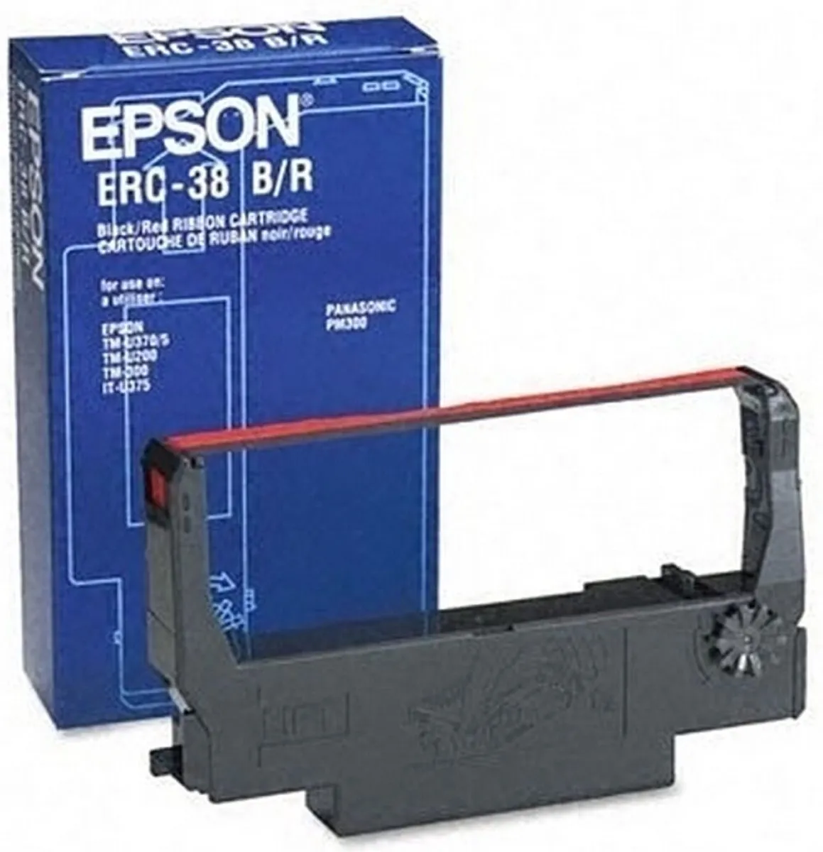 Epson ERC38BR TM-300 Ribbon Cartridge - Zwart/Rood