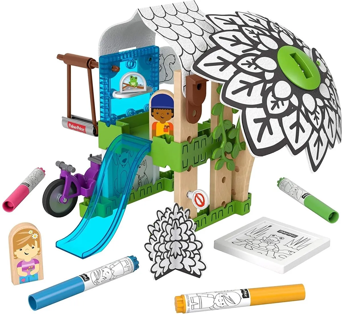Fisher Price Wonder Makers Boomhuis - 2 Figuren - 35 Stukken - Multicolor