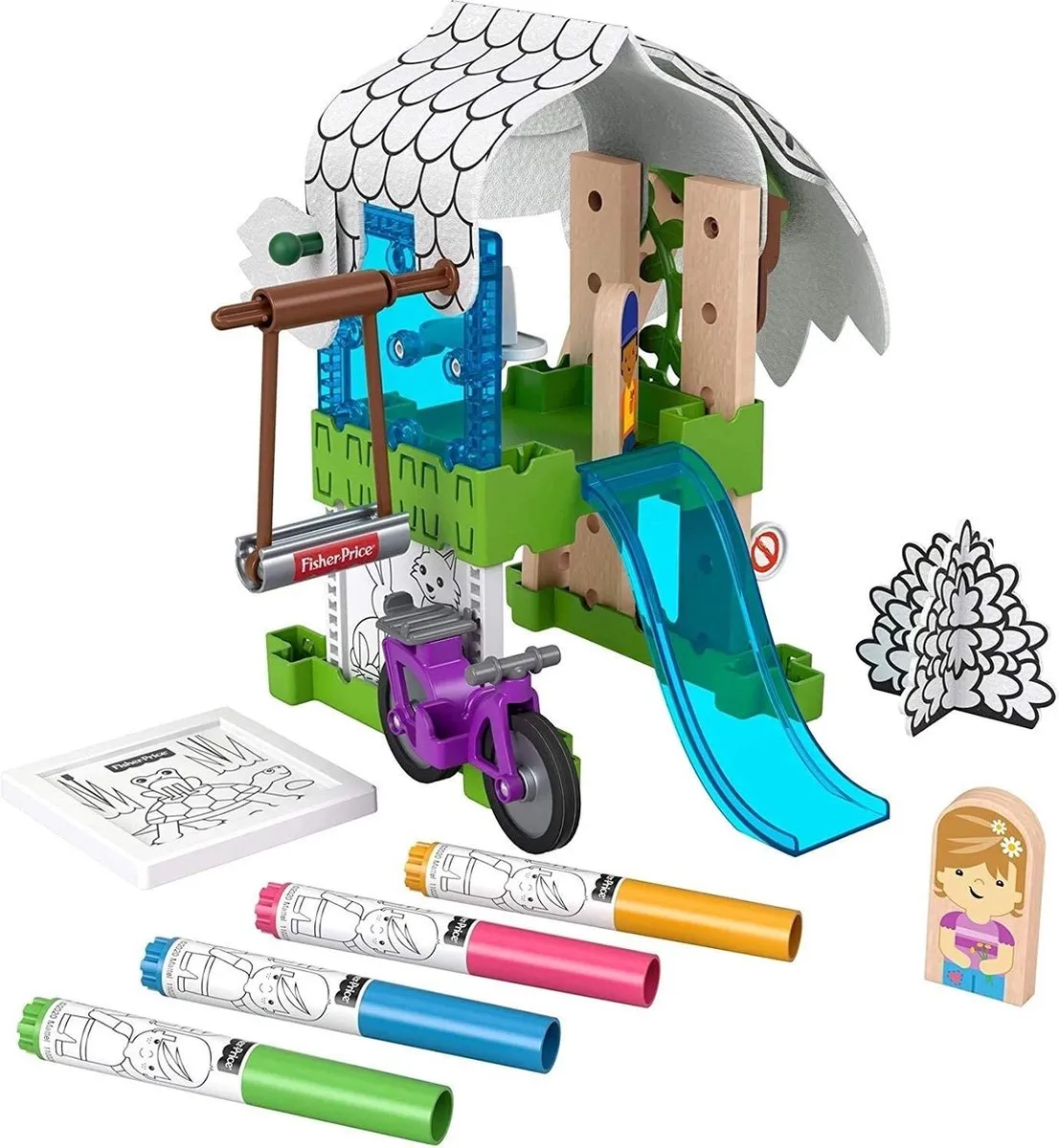 Fisher Price Wonder Makers Boomhuis - 2 Figuren - 35 Stukken - Multicolor - afbeelding 6 van 6