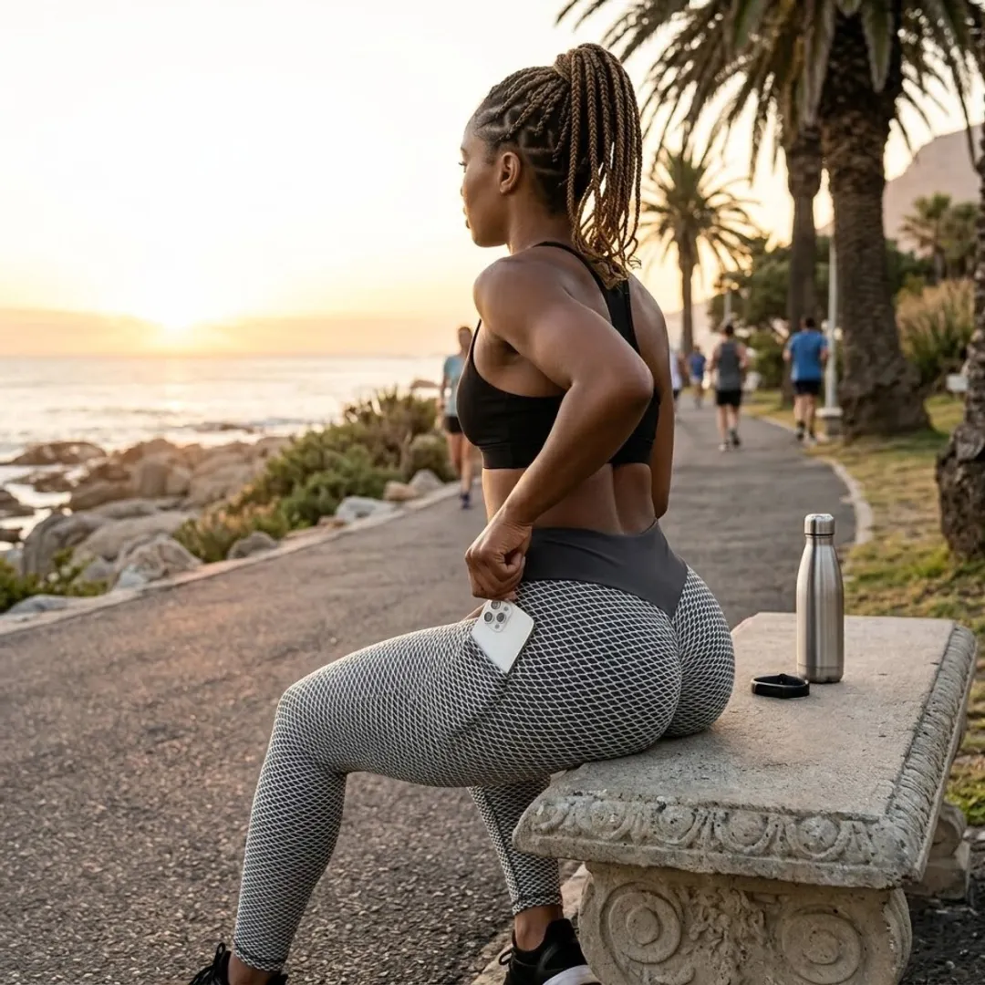 NuveX Grijs Sport Legging Dames - High Waist - Honingraatpatroon - Maat L
