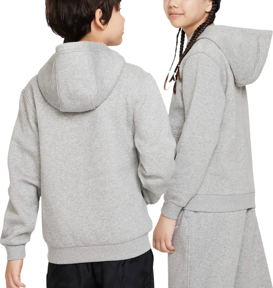Nike NSW Club FLC HDY Hoodie FD3000-063 - Grijs/Wit - Maat S