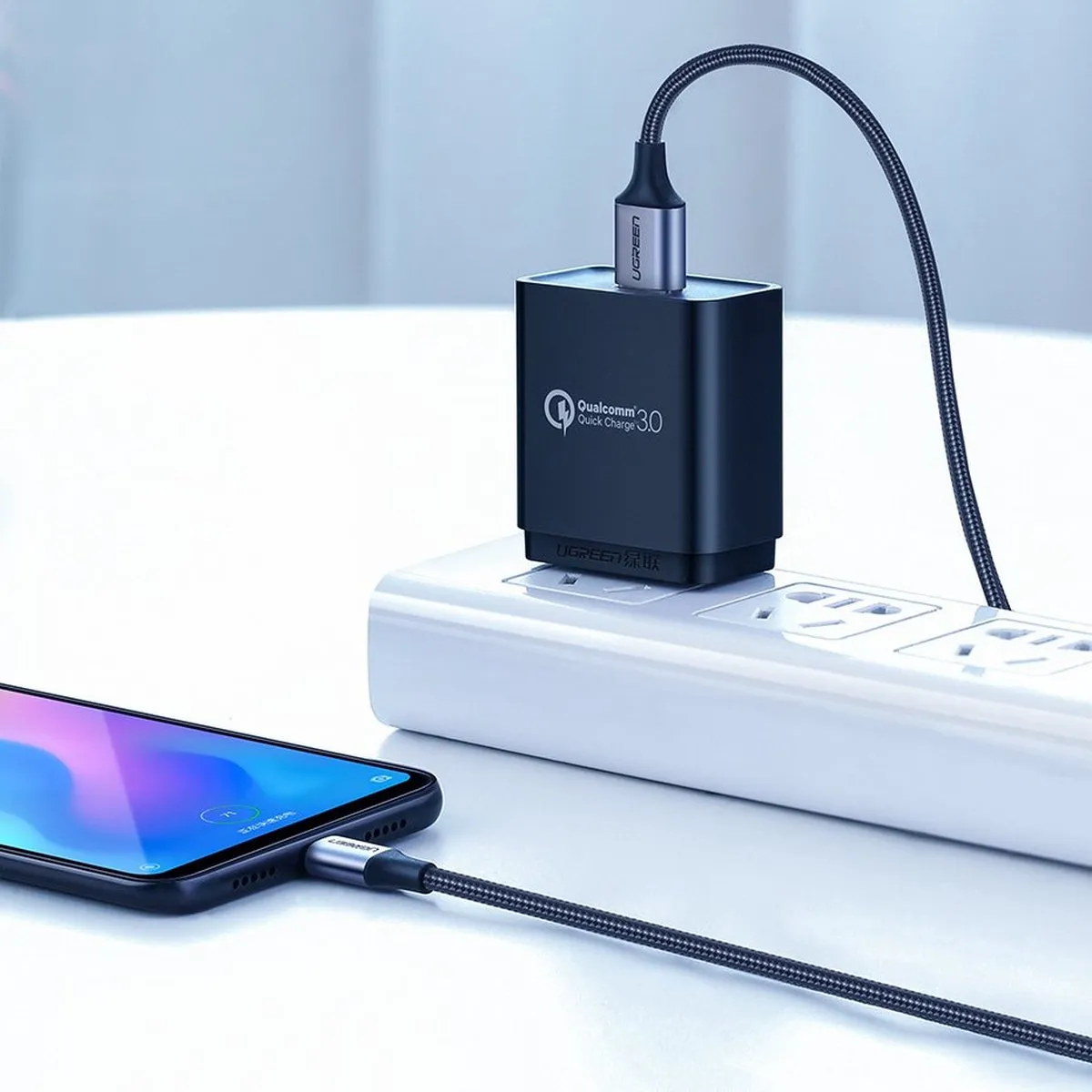 Ugreen USB Type C Quick Charge 3.0 Kabel 2m - Grijs