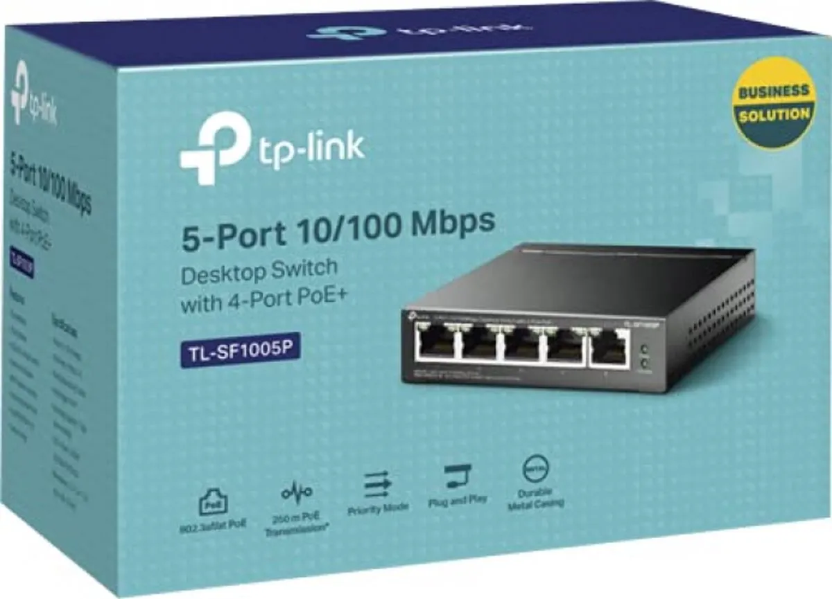 TP-Link TL-SL1311MP Unmanaged Switch 10x PoE - 124W - Zwart