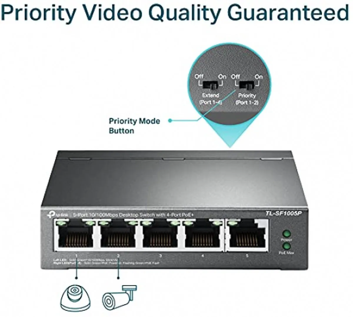 TP-Link TL-SL1311MP Unmanaged Switch 10x PoE - 124W - Zwart - afbeelding 6 van 6