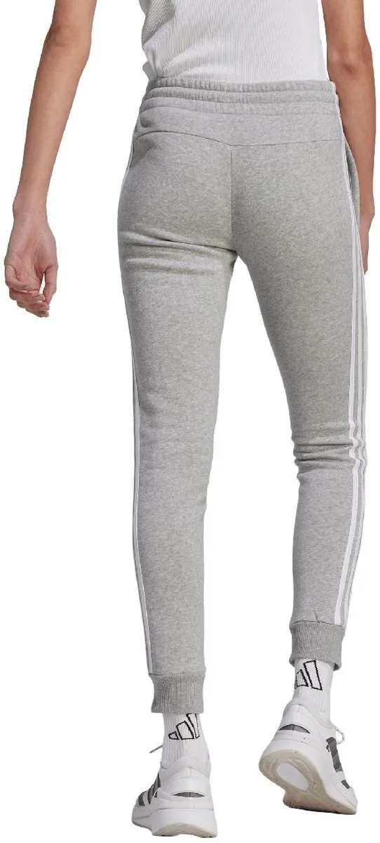 adidas Essentials 3-Stripes Fleece Joggingbroek Dames - Grijs - Maat L