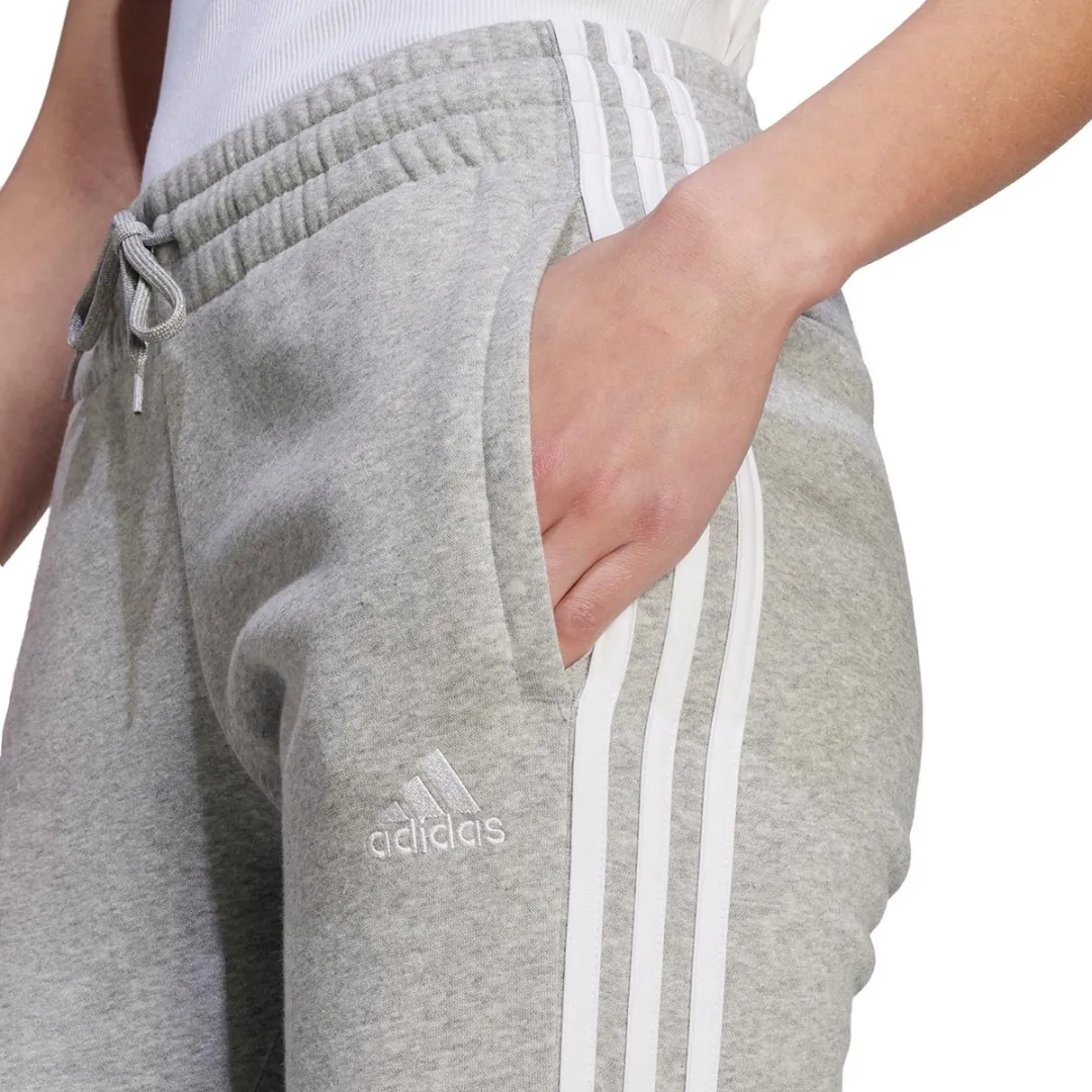 adidas Essentials 3-Stripes Fleece Joggingbroek Dames - Grijs - Maat L