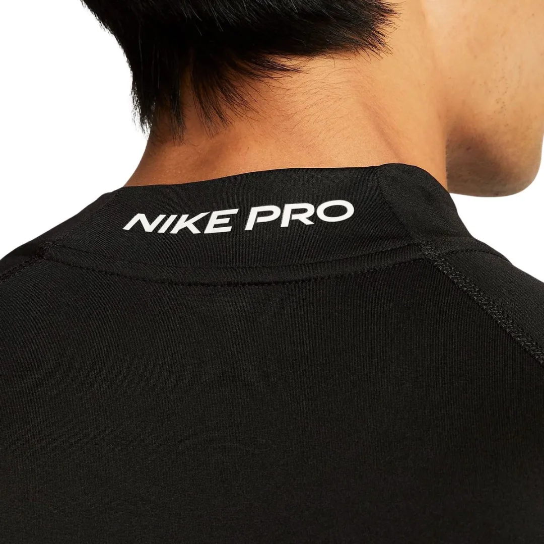 Nike Pro Dri-FIT Mock LS Shirt - S - Zwart