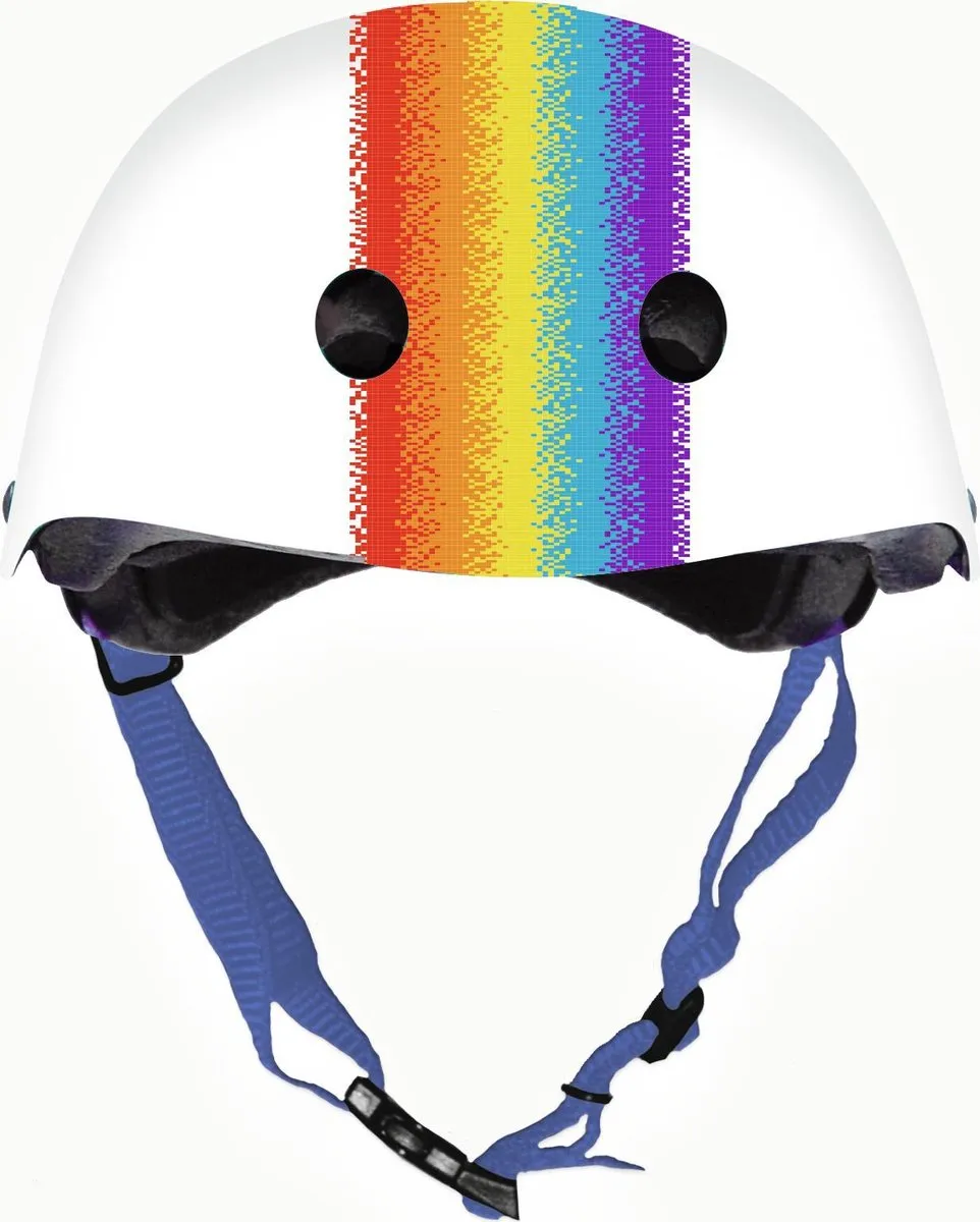 K3 Sporthelm 56cm - Wit/Regenboog - 11 Ventilatieopeningen