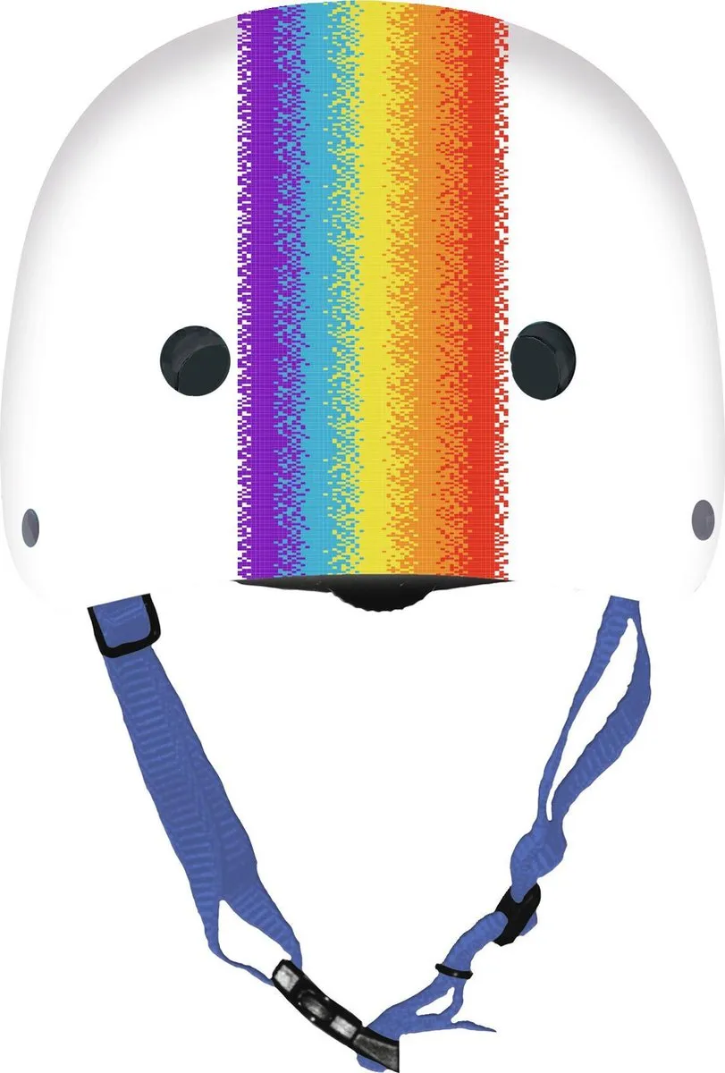 K3 Sporthelm 56cm - Wit/Regenboog - 11 Ventilatieopeningen