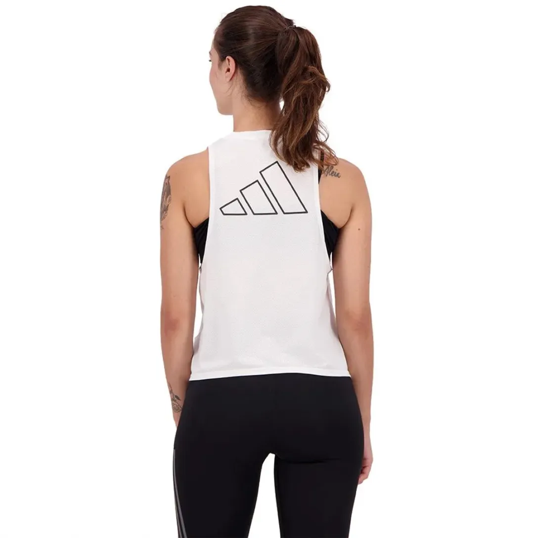 Adidas Run Icons Mouwloos T-shirt Wit - XL