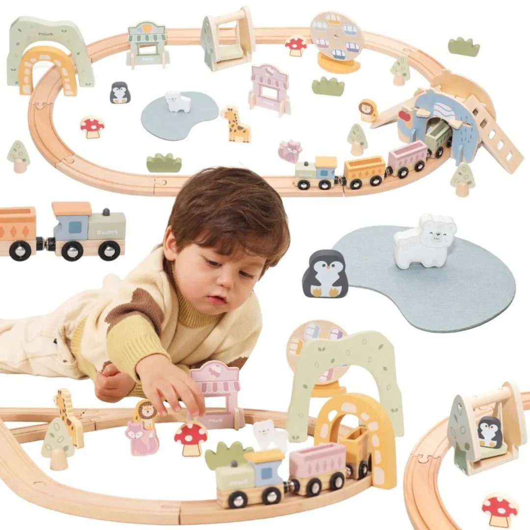 Viga Houten Trein Track 62 Stuks