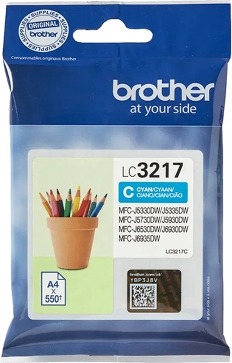 Brother LC3217C Inktcartridge - Cyaan - 550 pagina's