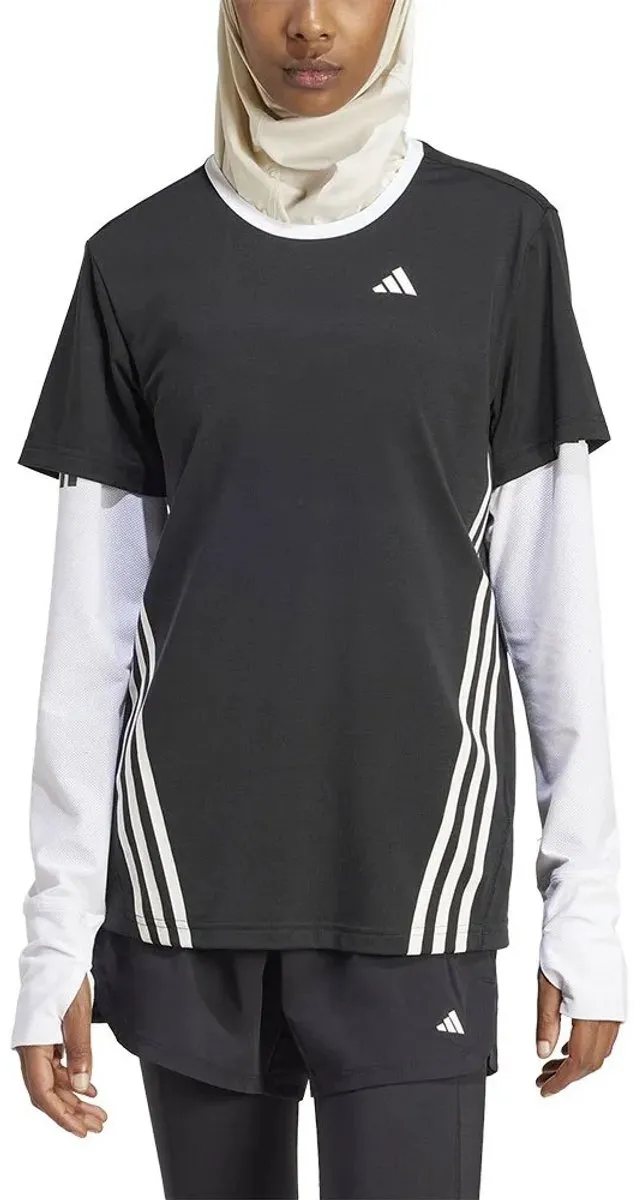 Adidas Train Icons 3 Stripes T-shirt M - Zwart - afbeelding 6 van 6