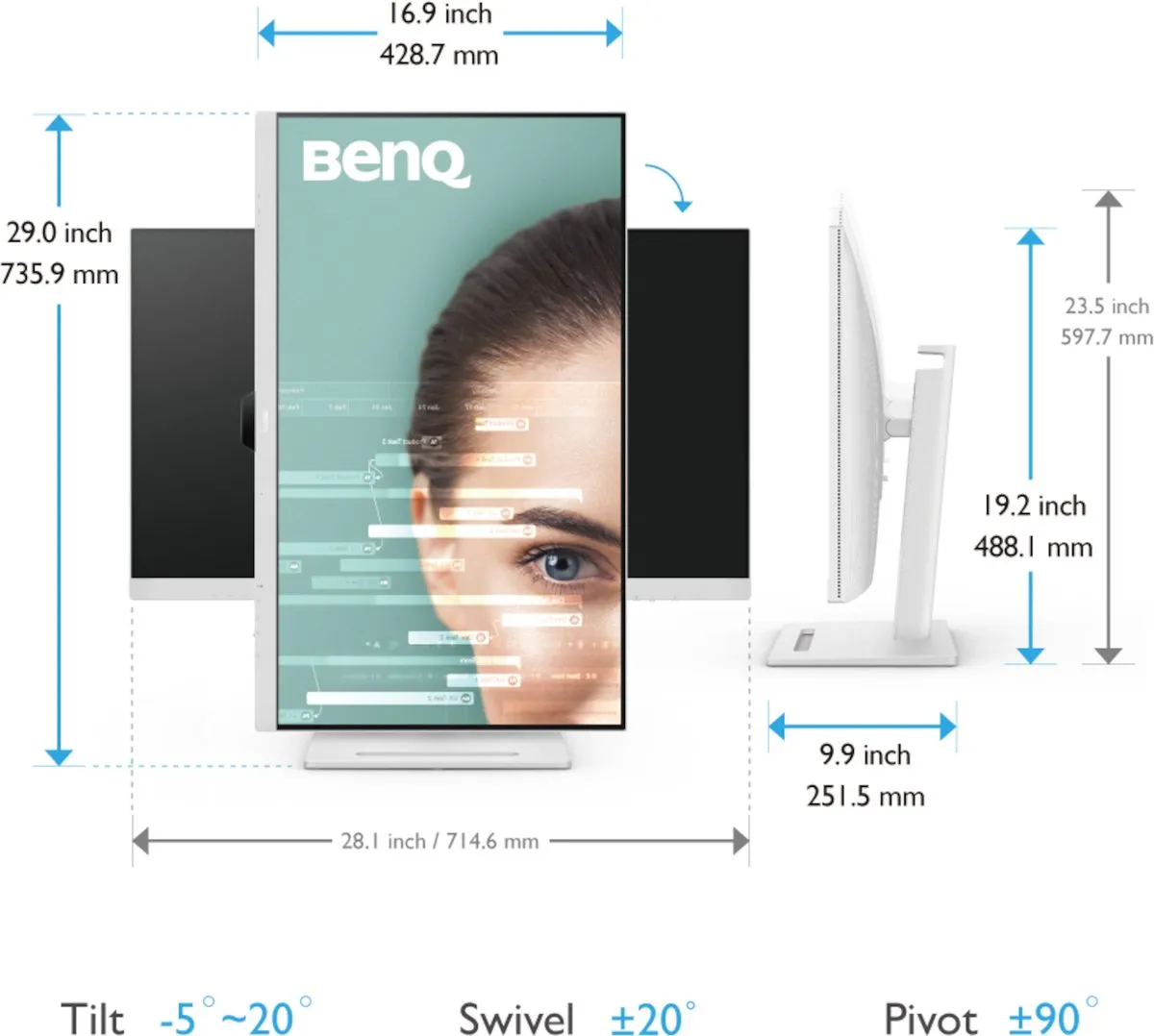 BenQ GW3290QT 32 inch Monitor - QHD - IPS - Wit