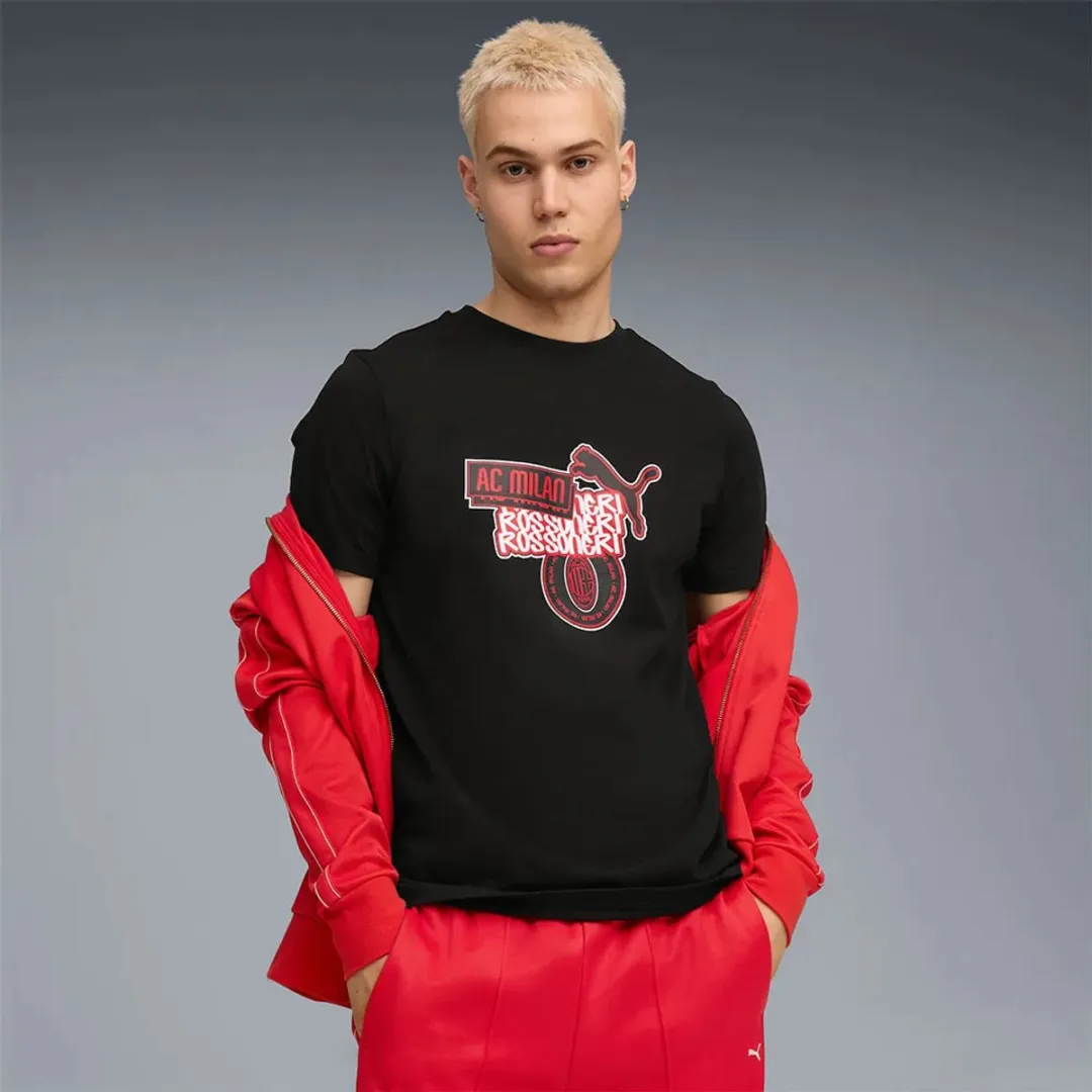 PUMA AC Milan Football Culture T-shirt - Zwart S