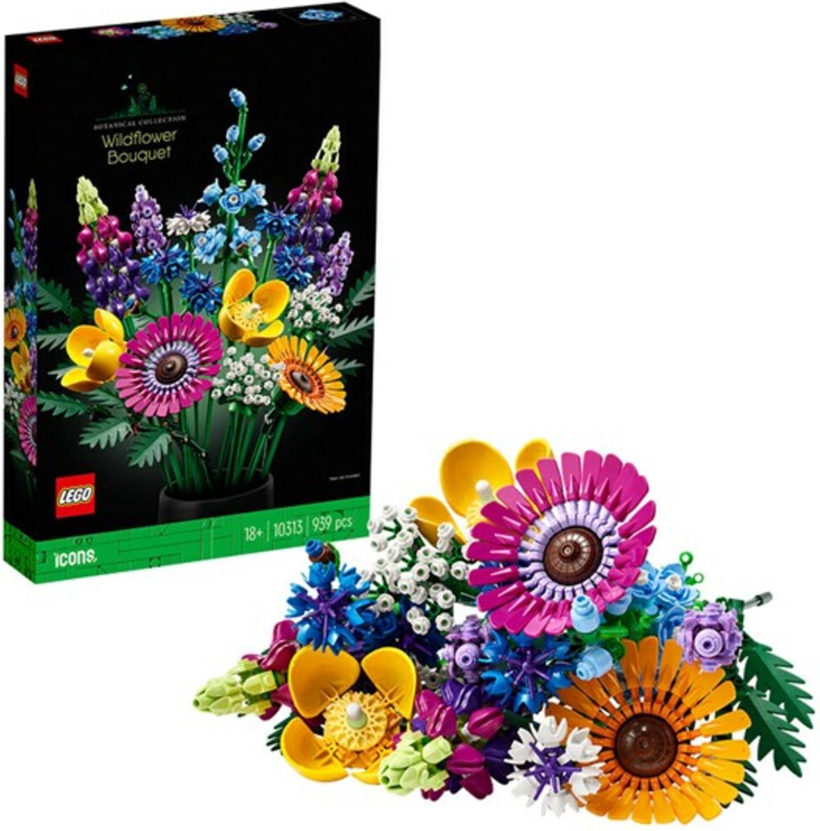 LEGO Icons Wilde Bloemen Boeket Bouwset voor Volwassenen, Botanical Collection - 10313