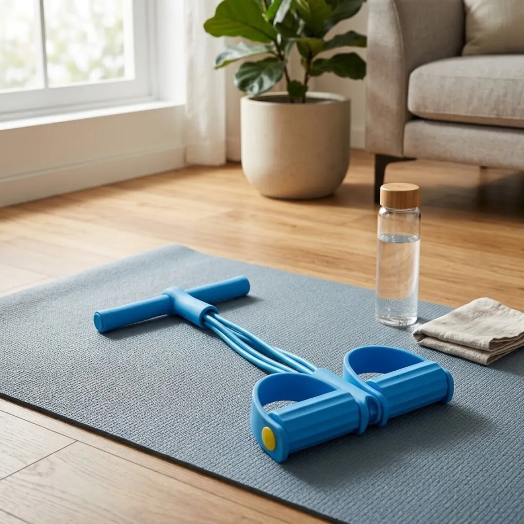 NUVEX Blauwe Fitness Weerstandsband met Handgrepen