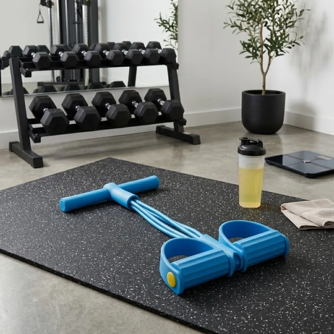 NUVEX Blauwe Fitness Weerstandsband met Handgrepen