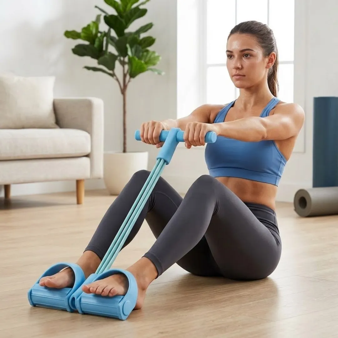 NUVEX Blauwe Fitness Weerstandsband met Handgrepen