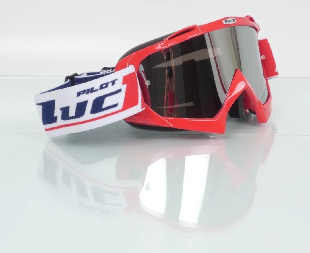 Pilot Team Luc1 Motocross/Enduro Helm - Rood - Rood lens