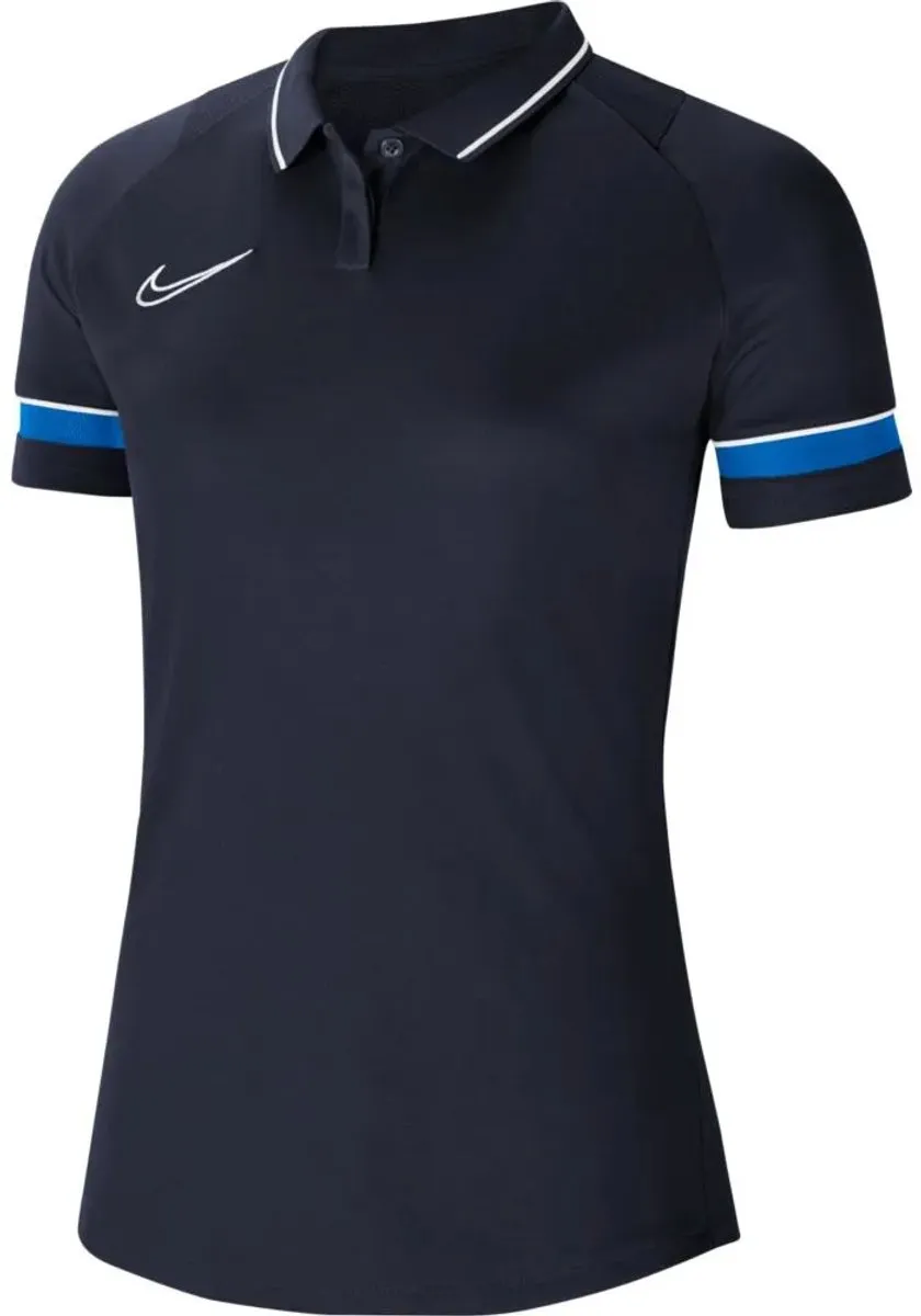 Nike Dri-FIT Academy Sportpolo Dames XS - Navy Blauw/Wit