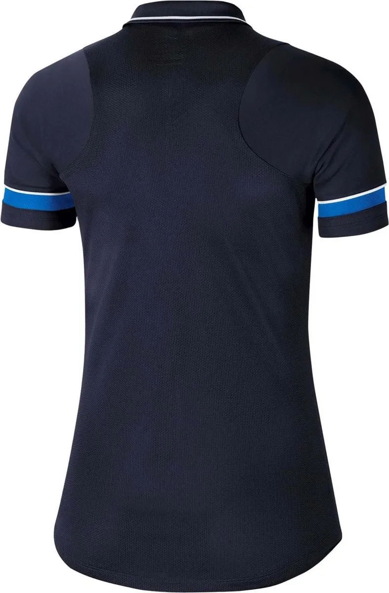 Nike Dri-FIT Academy Sportpolo Dames XS - Navy Blauw/Wit