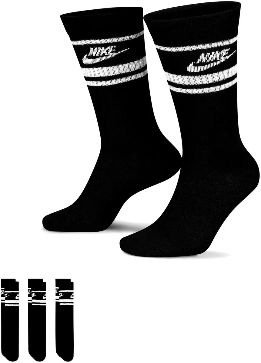 Nike Sportsokken Heren DX5089-010 - 3 Paar - Zwart/Wit