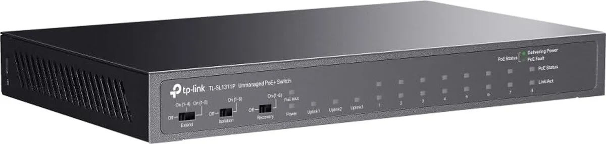 TP-Link TL-SL1311P Netwerkswitch 8 Poorten PoE+ - 65W - afbeelding 6 van 6
