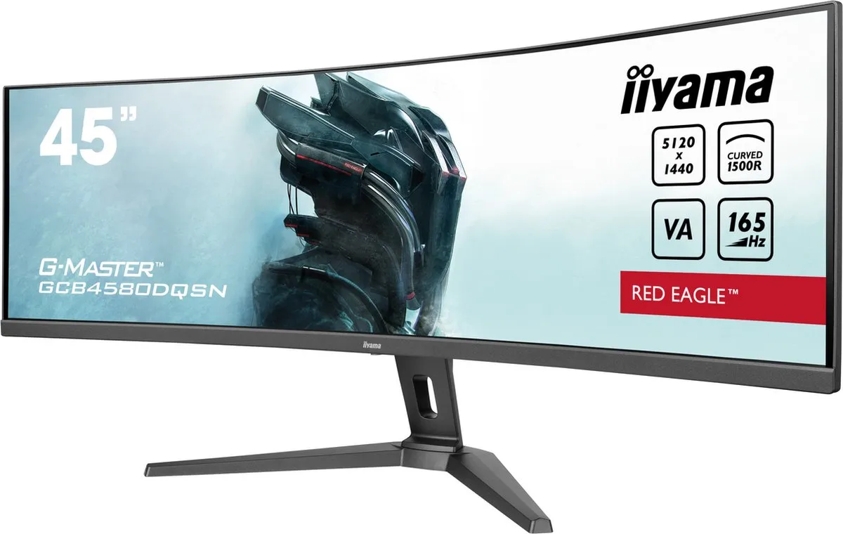 iiyama G-Master GCB4580DQSN-B1 Curved Monitor 45" - DQHD - 165Hz - Rood