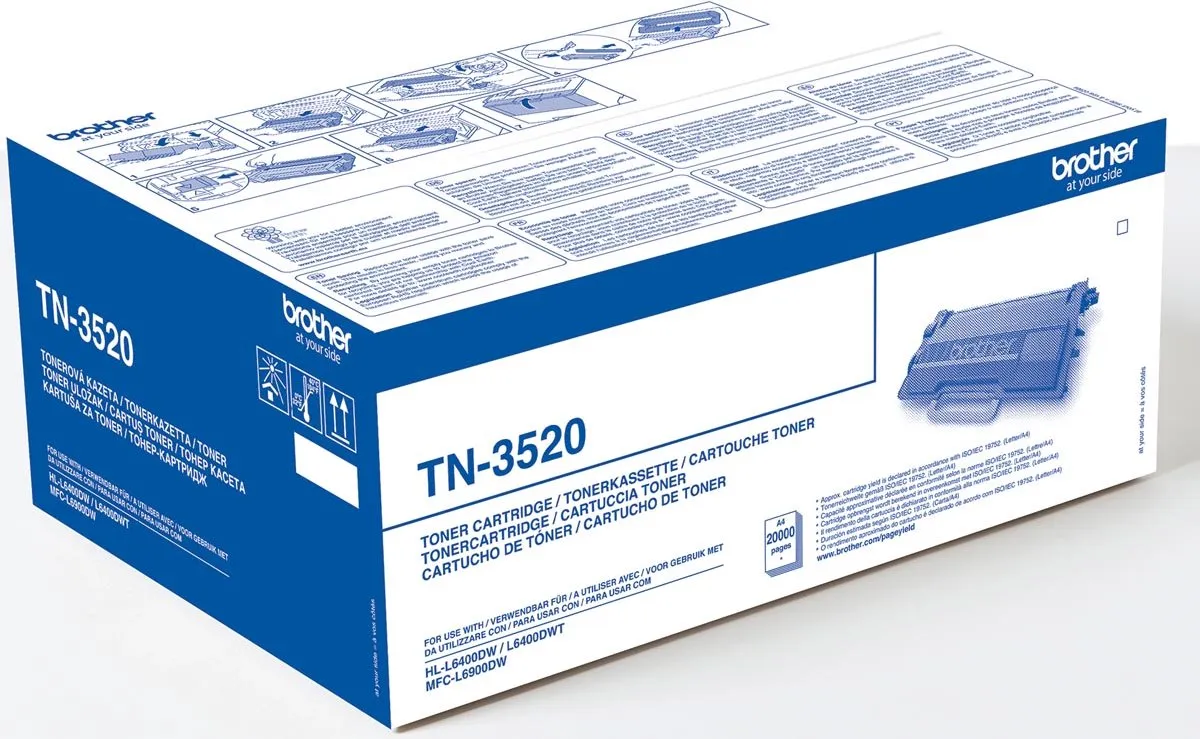 Brother TN3520 Toner - 20.000 pagina's - Zwart