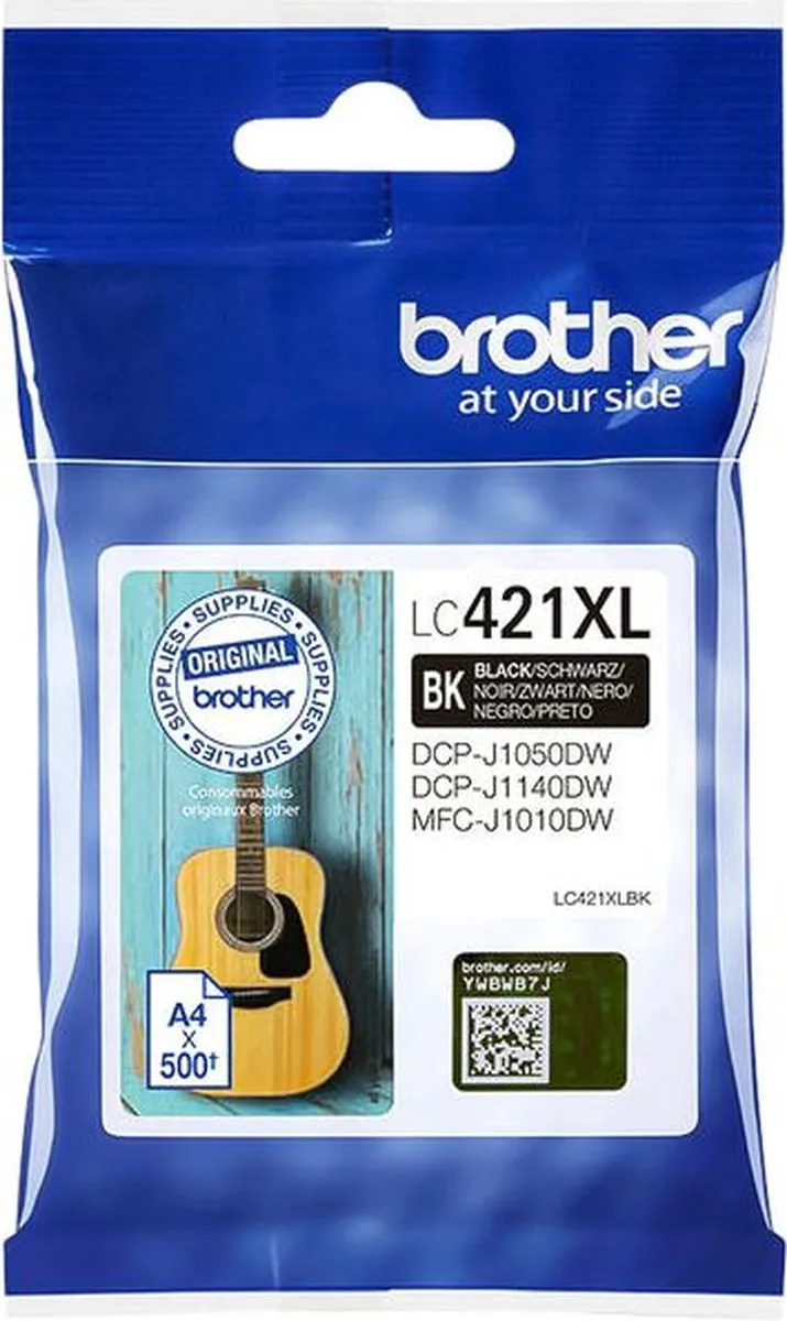Brother LC421XLBK Inktcartridge - 500 pagina's - Zwart