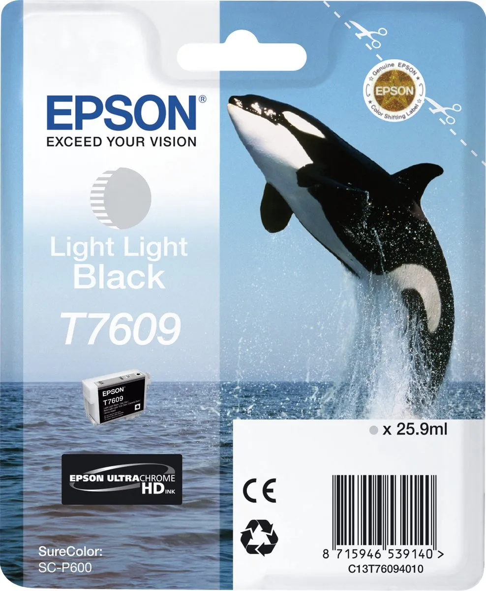 Epson T7609XL Inktcartridge Licht Zwart