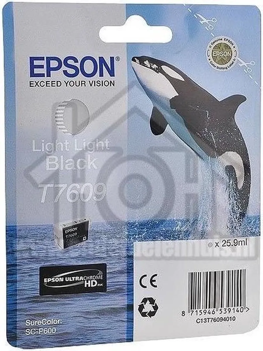 Epson T7609XL Inktcartridge Licht Zwart - 12.000 pagina's
