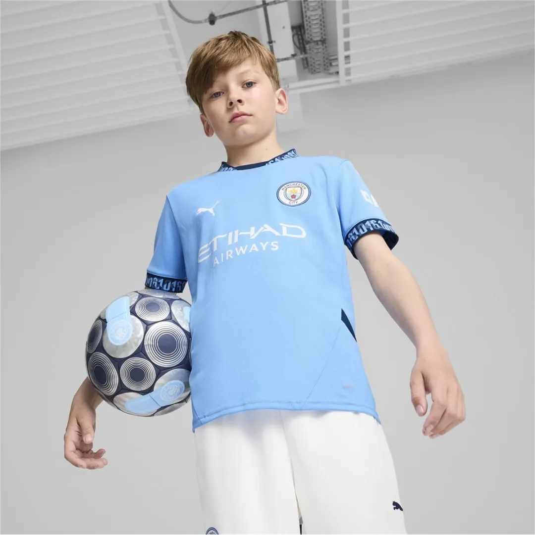 PUMA Manchester City Jr Home Shirt - 140 - Lichtblauw