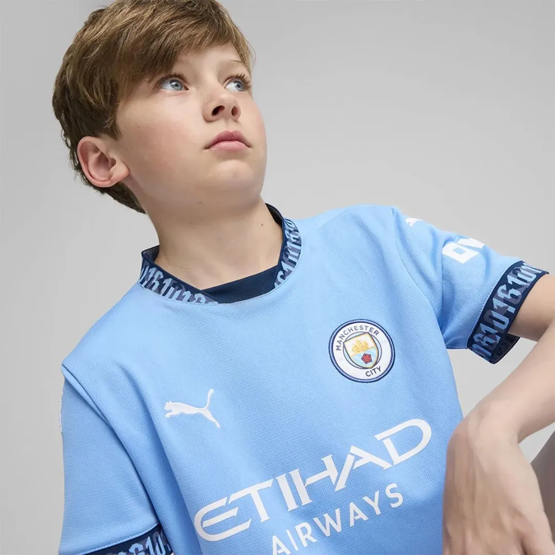 PUMA Manchester City Jr Home Shirt - 140 - Lichtblauw