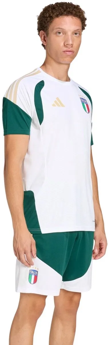 adidas Italië Training Shirt Heren M - JZ9375 - Wit/Groen