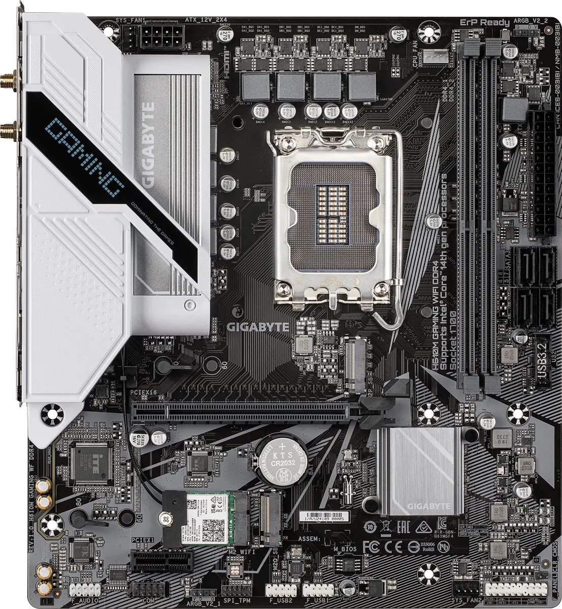 Gigabyte H610M GAMING WF DDR4 Moederbord - microATX