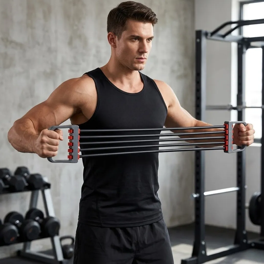 NuveX Borst Expander Fitness Trainer - 5 Tubes - Zwart