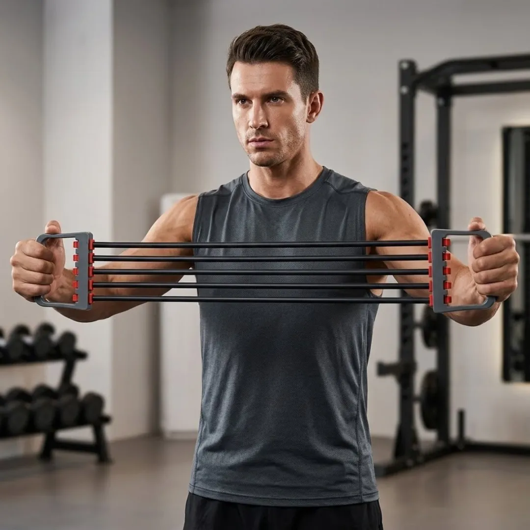 NuveX Borst Expander Fitness Trainer - 5 Tubes - Zwart