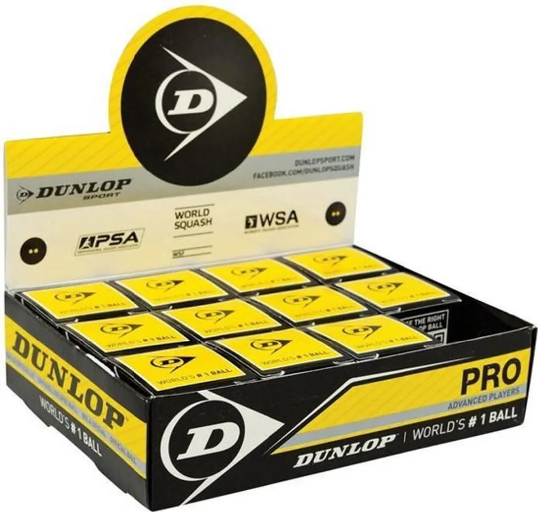 Dunlop Pro (Double Dot) Squashballen - 12 Stuks